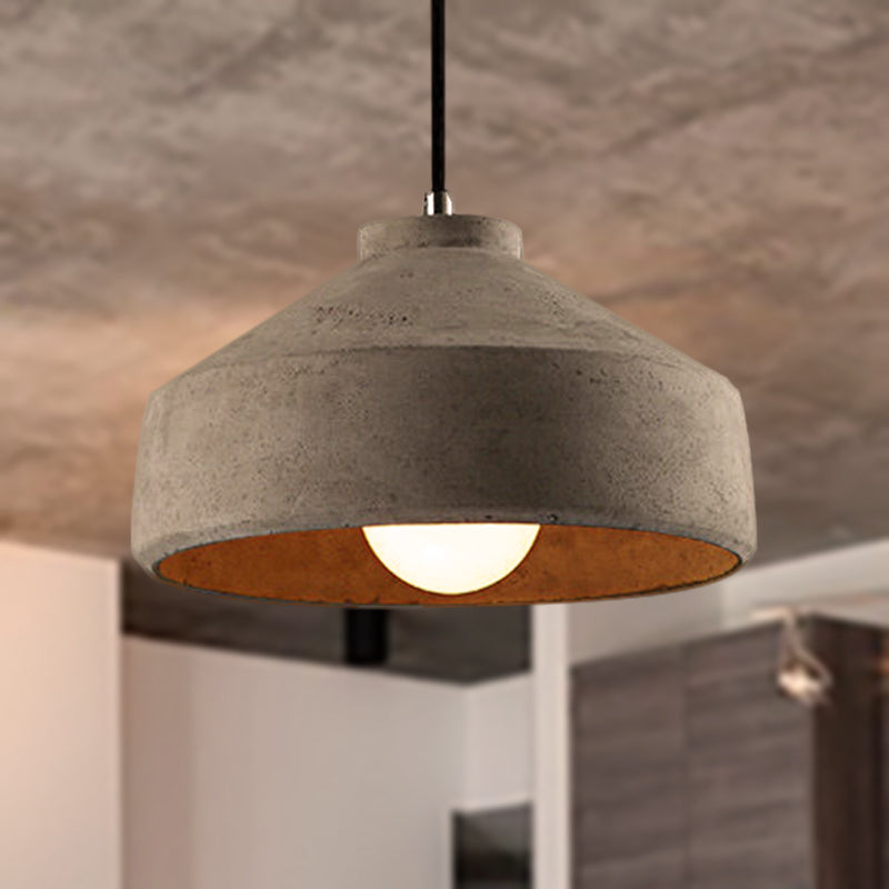 6.5"/8.5"/10.5" Dia Barn/Zylinder/Dom Zement Pendelleuchte Industrie 1 Licht Esszimmertisch Deckenleuchte mit verstellbarem Kabel in Grau