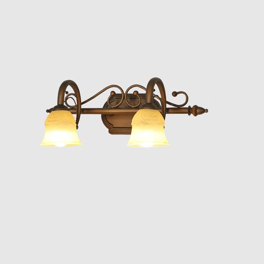 Frendorf | 2/3/4 Lichten Bell Vanity Lamp Vintage Style Witte Glas Wandlamp Fixture voor Badkamer