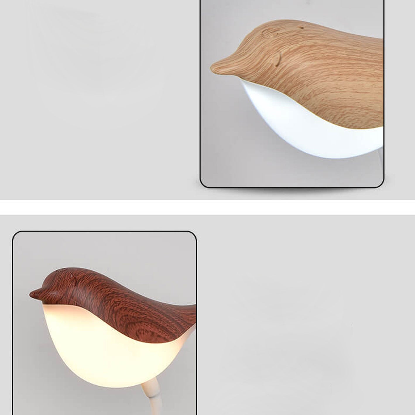 Frendorf | BrightBird Nordic LED Tischlampe | USB-Ladung | Nachtlicht mit Vogelclip | Modernes Design