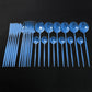 24 teiliges Edelstahl Besteckset Elegantes Spiegel Geschirr Set