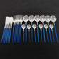 24 teiliges Edelstahl Besteckset Elegantes Spiegel Geschirr Set
