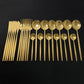24 teiliges Edelstahl Besteckset Elegantes Spiegel Geschirr Set