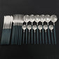24 teiliges Edelstahl Besteckset Elegantes Spiegel Geschirr Set