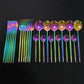 24 teiliges Edelstahl Besteckset Elegantes Spiegel Geschirr Set