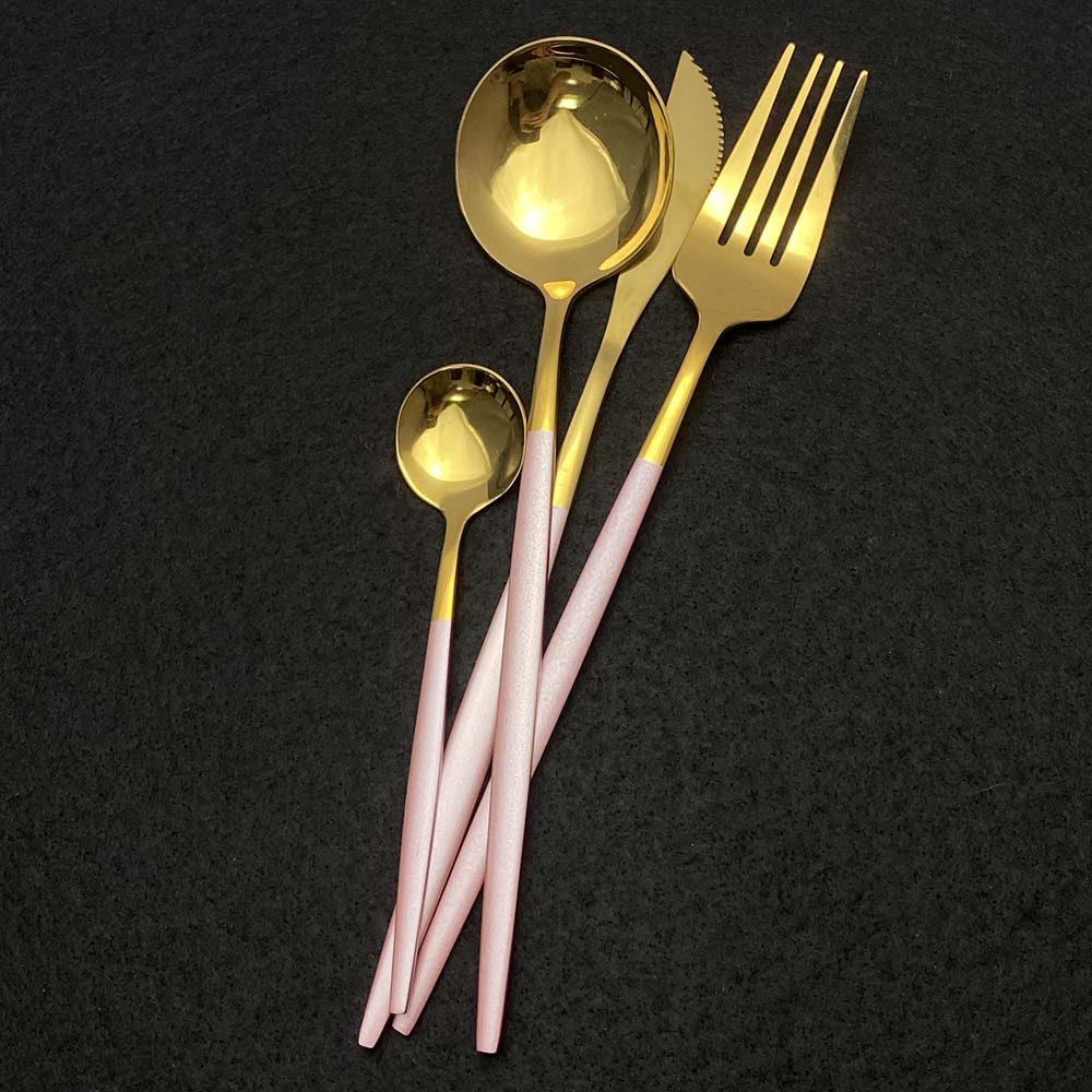 24 teiliges Edelstahl Besteckset Elegantes Spiegel Geschirr Set