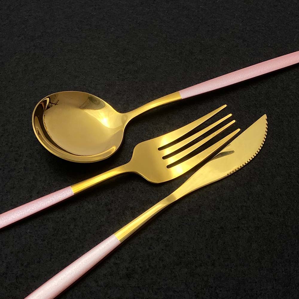 24 teiliges Edelstahl Besteckset Elegantes Spiegel Geschirr Set