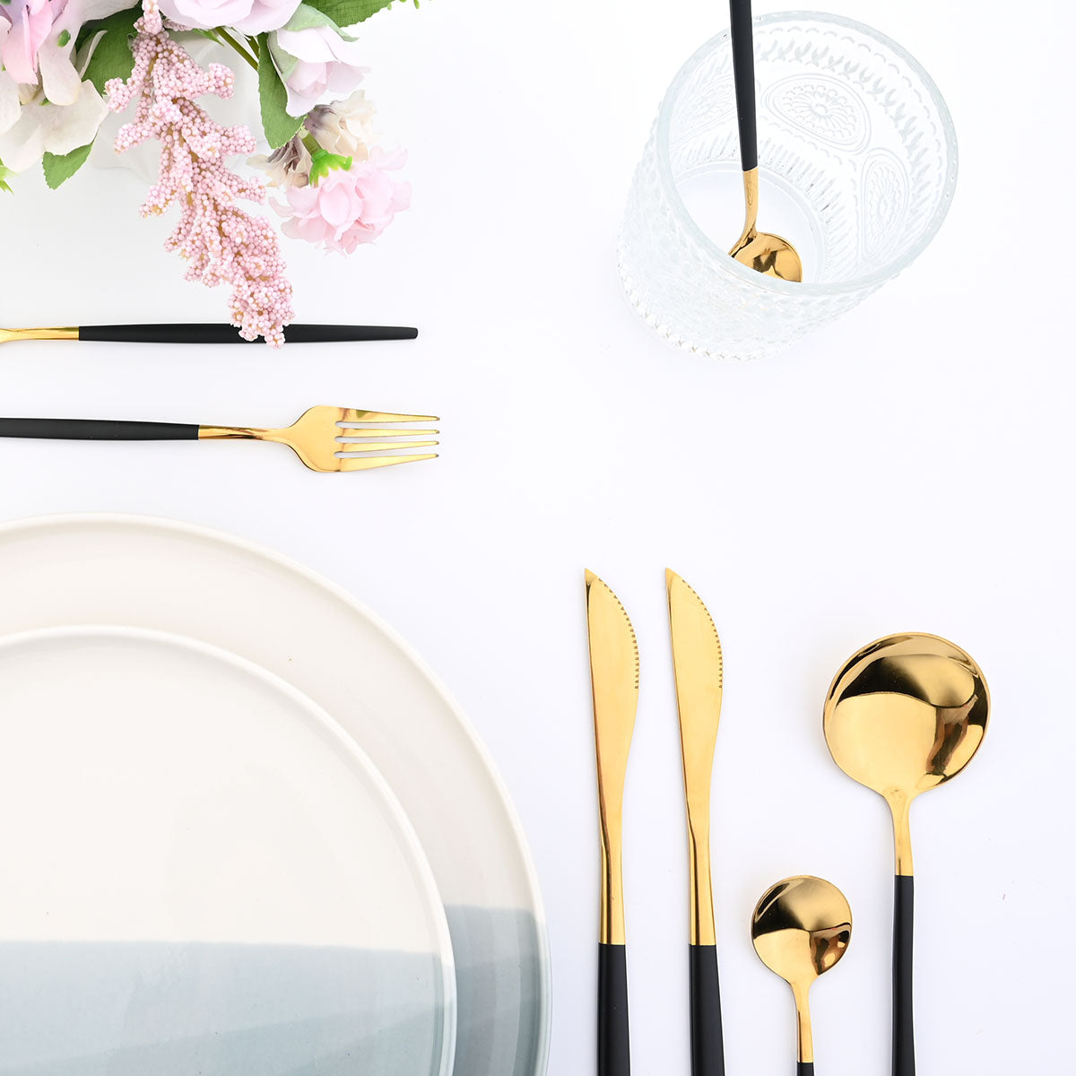 Frendorf | 24-teiliges Essgeschirrset Edelstahl Besteckset Küchentafelgeschirr