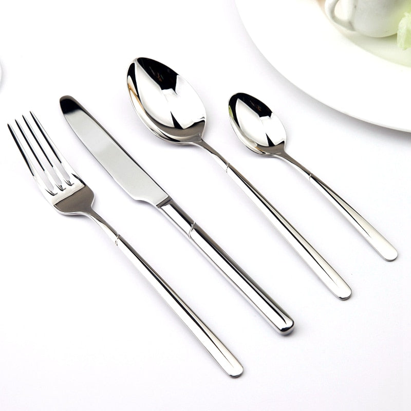 Frendorf | 24-teiliges Geschirr Dinner Set Geschirr Set Besteck Edelstahl Set