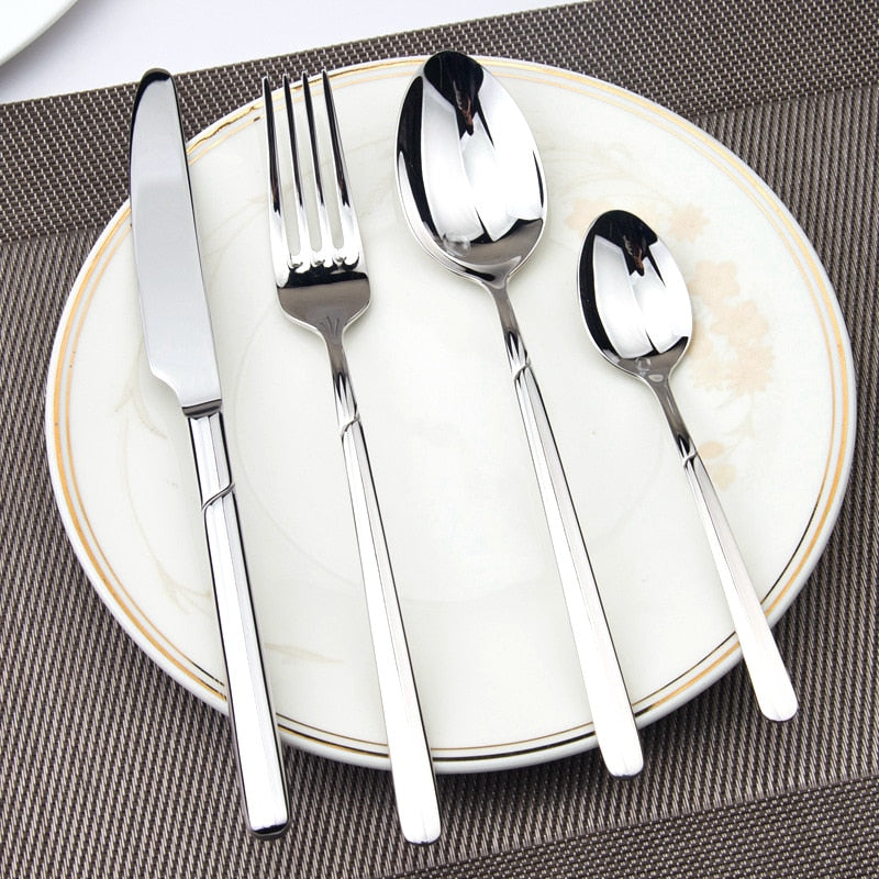 Frendorf | 24-teiliges Geschirr Dinner Set Geschirr Set Besteck Edelstahl Set