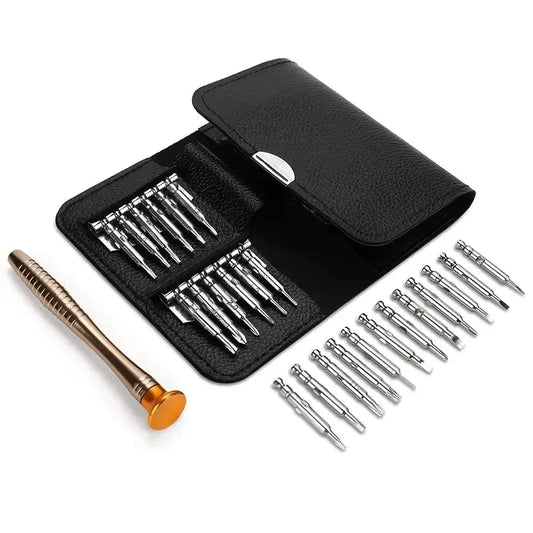 Frendorf | 25-teiliges Set: Präzisionswerkzeug-Reparaturset mit Ledertasche