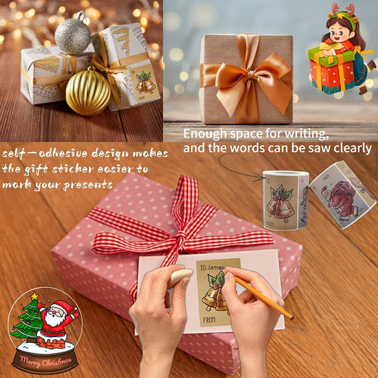 Frendorf | 250 Stück: Weihnachtsgeschenkanhänger Selbstklebende Etiketten Aufkleber 250 Stück