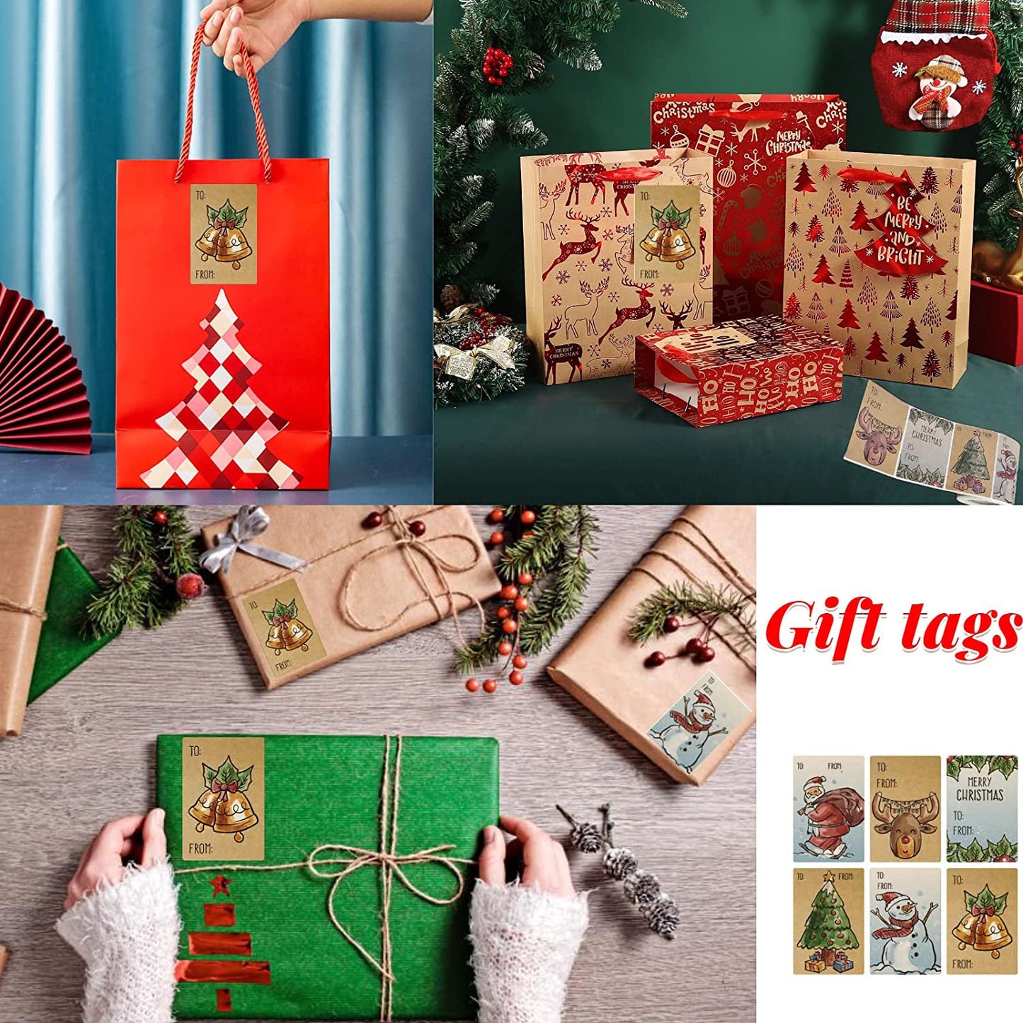 Frendorf | 250 Stück: Weihnachtsgeschenkanhänger Selbstklebende Etiketten Aufkleber 250 Stück