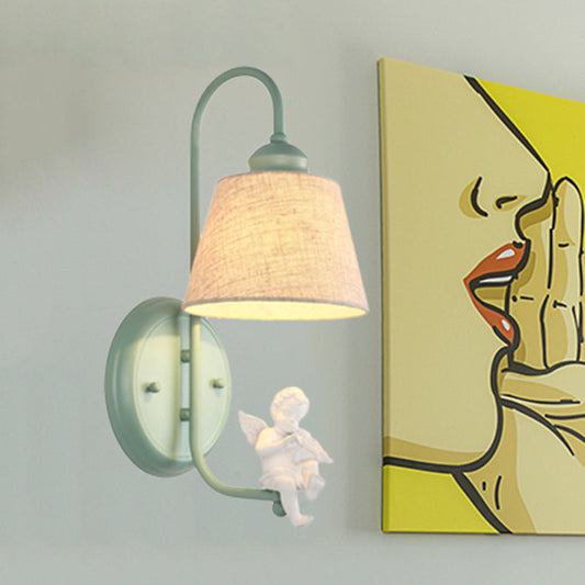 Frendorf | 1 Light Angel Wall Lights Light with Conical Shade Nordic Metal Wall Lamp in Green for Living Room