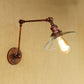 Frendorf | Rust Een Licht Wandlamp Vintage Helder Glazen Conische Verlichting Armatuur voor Slaapkamer