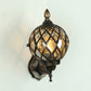 Frendorf | 1 Licht Amber Glas Wandlamp Licht Industriell Schwarze Kugel Esszimmer Beleuchtung Fixture mit Käfig