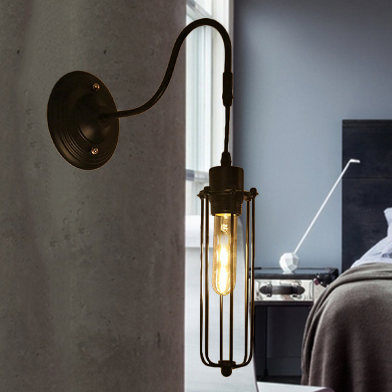 Frendorf | Metalen Cilinder/Hexagonaal Geëngageerde Wandlamp Boerderij 1 Lamp Restaurant Wandmontage Armatuur in Zwart