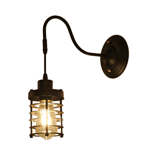 Frendorf | Metalen Cilinder/Hexagonaal Geëngageerde Wandlamp Boerderij 1 Lamp Restaurant Wandmontage Armatuur in Zwart