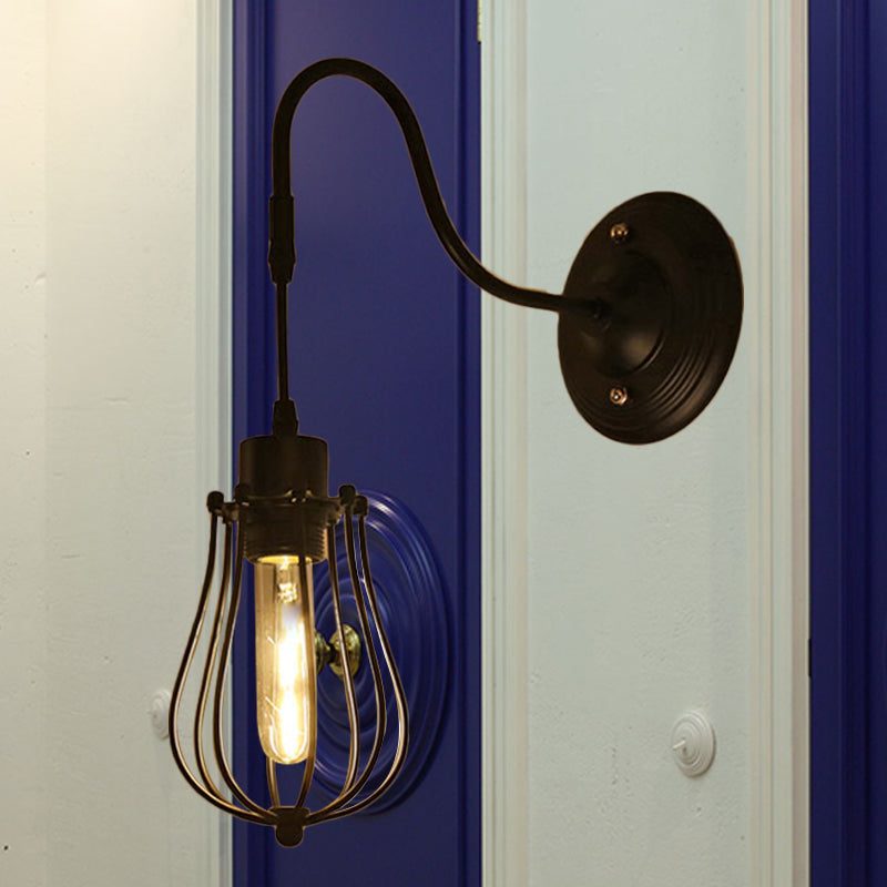 Frendorf | Metalen Cilinder/Hexagonaal Geëngageerde Wandlamp Boerderij 1 Lamp Restaurant Wandmontage Armatuur in Zwart