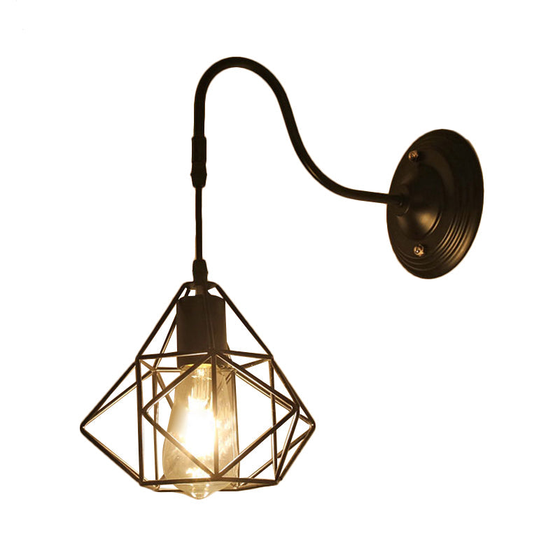 Frendorf | Metalen Cilinder/Hexagonaal Geëngageerde Wandlamp Boerderij 1 Lamp Restaurant Wandmontage Armatuur in Zwart