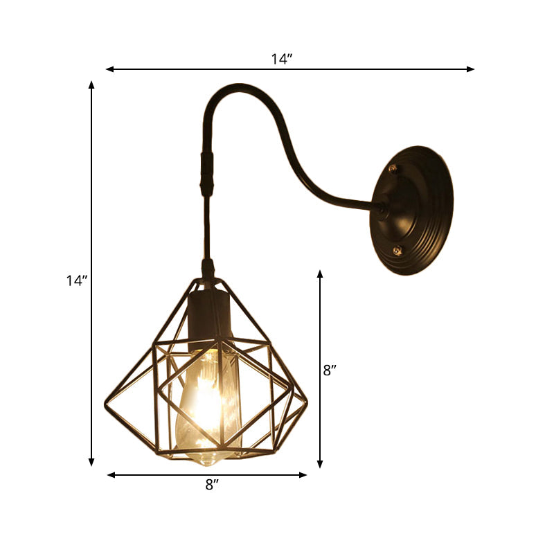 Frendorf | Metalen Cilinder/Hexagonaal Geëngageerde Wandlamp Boerderij 1 Lamp Restaurant Wandmontage Armatuur in Zwart