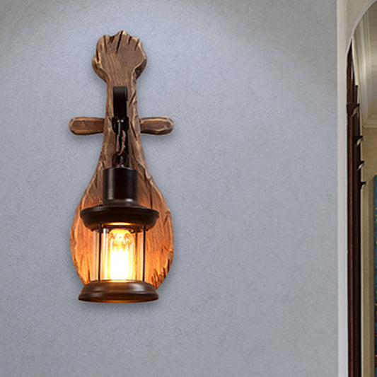 Frendorf | Klares Glaslaternen-Wandlicht Küsten 1 Licht Esszimmer Beleuchtungskörper mit Löffel