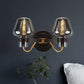 Frendorf | 2-Lampe Wandbeleuchtung mit Pilzschirm Rauchglas Moderne Schlafzimmer Wandleuchte Beleuchtungseinrichtung
