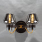 Frendorf | 2-Lampe Wandbeleuchtung mit Pilzschirm Rauchglas Moderne Schlafzimmer Wandleuchte Beleuchtungseinrichtung
