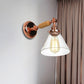 Frendorf | Industriële Conus Wandlamp 1 Peertje Helder Glas Wandlicht in Roze Goud