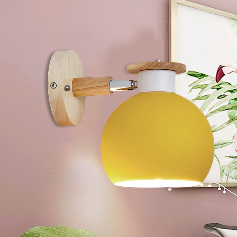 Frendorf | Draai-bare Metaal-sferische Wandlamp Kleuterklas 1 Licht Macaron Wandlamp