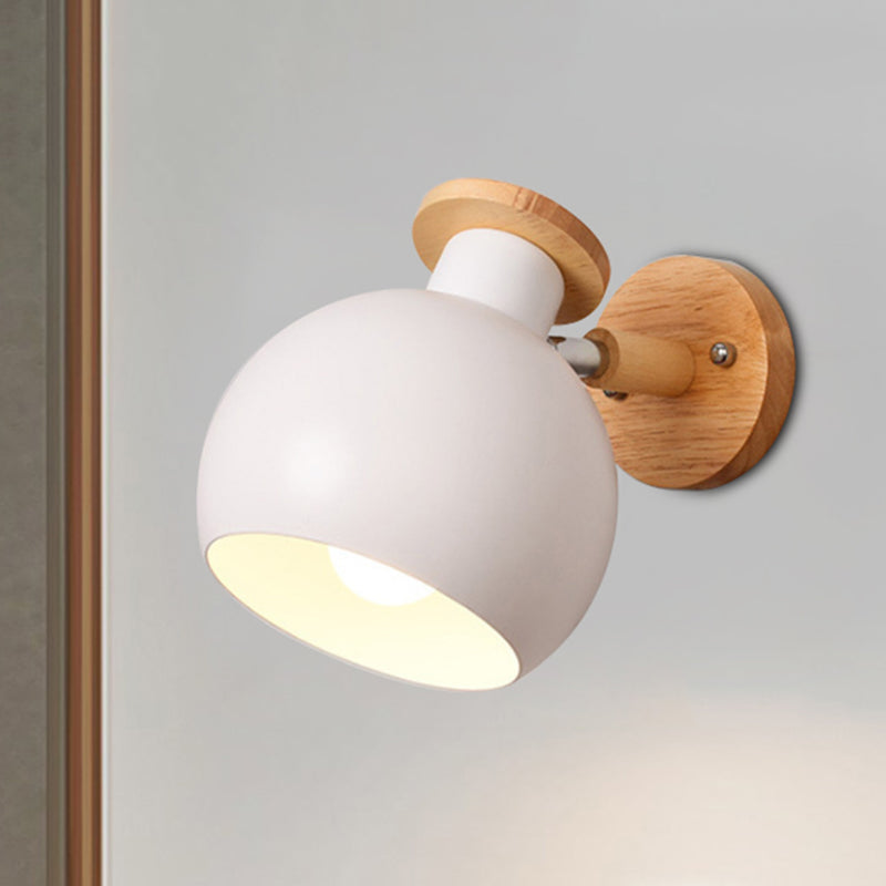 Frendorf | Draai-bare Metaal-sferische Wandlamp Kleuterklas 1 Licht Macaron Wandlamp