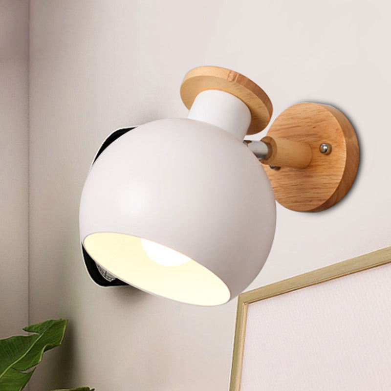 Frendorf | Draai-bare Metaal-sferische Wandlamp Kleuterklas 1 Licht Macaron Wandlamp