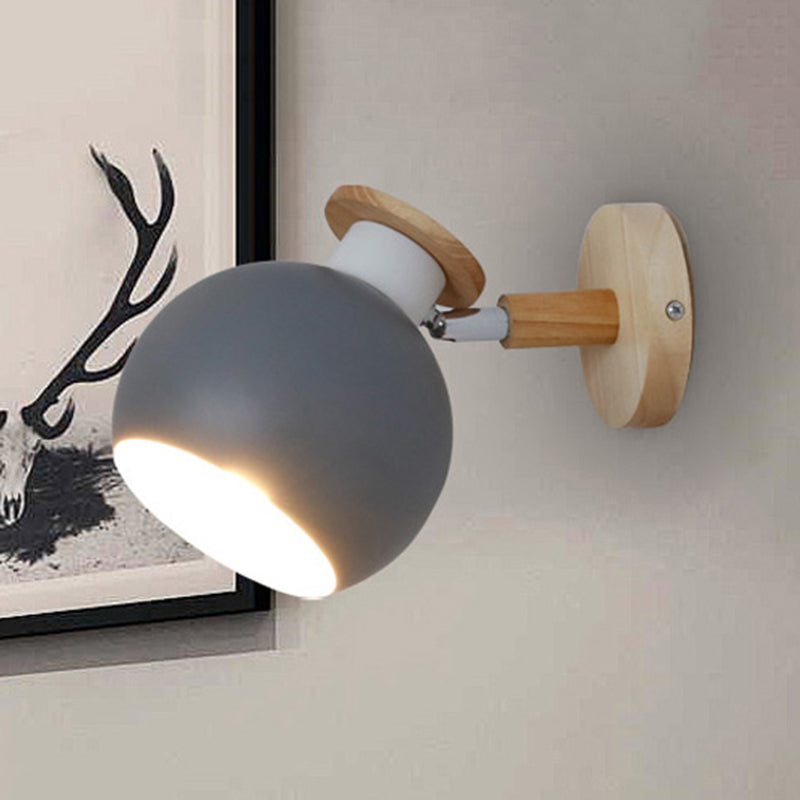 Frendorf | Draai-bare Metaal-sferische Wandlamp Kleuterklas 1 Licht Macaron Wandlamp