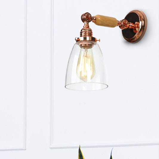 Frendorf | Ein Wandlicht mit einem konischen Schirm aus klarem Glas Industriedesign Wohnzimmer Wandleuchtenleuchte