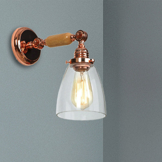Frendorf | Ein Wandlicht mit einem konischen Schirm aus klarem Glas Industriedesign Wohnzimmer Wandleuchtenleuchte