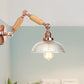 Frendorf | 1 Licht Prismatic Glas Wandlamp Licht Vintage Roségoud Kom Schlafzimmer Beleuchtung Fixture mit ausziehbarem Arm