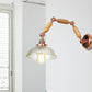 Frendorf | Eine Wandleuchte mit einer Schüsselshade geripptes Glas Vintage-Stil Wohnzimmer Wandleuchte Beleuchtung Fixture