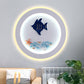 Frendorf | Maritime Stijlvolle Cirkel Wandlamp met Zee Acryl LED Wandlamp in Wit voor Kinderkamer