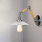 Frendorf | Eine Leuchten Wandlampe mit Schüsselschirm geriffeltes Glas Vintage Arbeitszimmer Wandleuchte mit 8"+8"/6"+6"/8"+4" ausziehbarem Holzarm