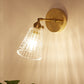 Frendorf | Tapered Wohnzimmer Wandlicht Armatur Industrie Klar Prismen Glas 1 Licht Messing Wandleuchte Lampe