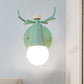 Frendorf | Metalen kleine kegel wandlamp met hertengeweien draaibaar kinderkamer 1 licht Nordische stijl wandlamp