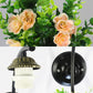 Frendorf | Dome Wandlamp Tiffany Gekleurd Glas 1 Hoofd Geel/Helder/Blauw Wandlamp Fixture met Bloemdecoratie
