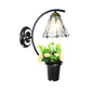 Frendorf | Lily Wandlamp Tiffany Beige/Helder Glas 1 Hoofd Zwarte Sconces Verlichting met Bloemdecoratie