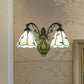 Frendorf | Blad Wandlamp 2 Lichten Gevlekte Glas Rustieke Wandverlichting voor Slaapkamer