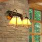Frendorf | 2 Lichten Pyramide Wandverlichting met Gooseneck Missiestijl Glas-in-lood Wandlamp