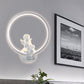 Frendorf | Art Ring Wandleuchte mit kleinem Engel Metallharz Wandlampe für Schlafzimmer Spiegel Badezimmer