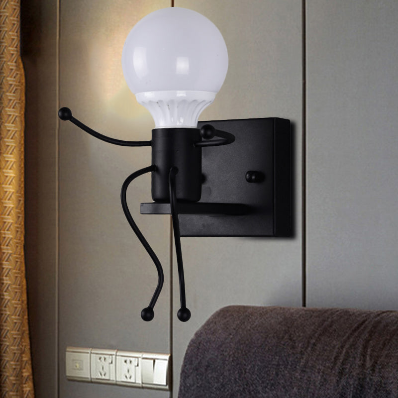 Frendorf | Metalen Kleine Robot Wandlamp Bare Bulb Eén Licht Moderne Stijl Wandlamp voor Gang Badkamer
