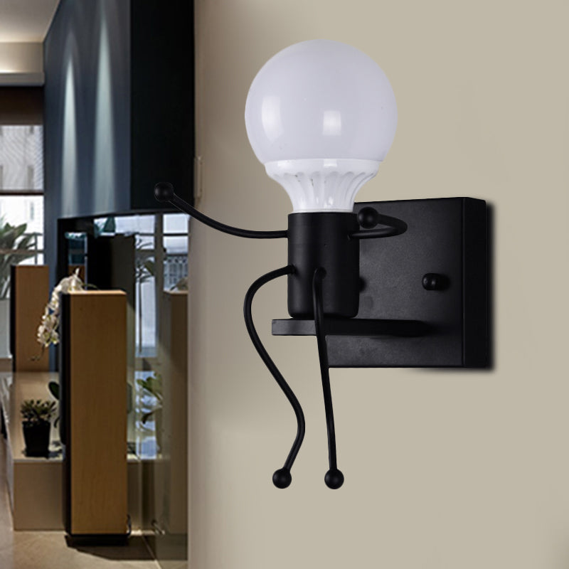 Frendorf | Metalen Kleine Robot Wandlamp Bare Bulb Eén Licht Moderne Stijl Wandlamp voor Gang Badkamer