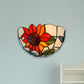Frendorf | Sonnenblume Wandbeleuchtung mit Schalenform Buntglas Rustikale Tiffany Wandleuchte