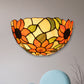 Frendorf | Sonnenblume Wandbeleuchtung mit Schalenform Buntglas Rustikale Tiffany Wandleuchte