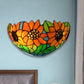 Frendorf | Sonnenblume Wandbeleuchtung mit Schalenform Buntglas Rustikale Tiffany Wandleuchte